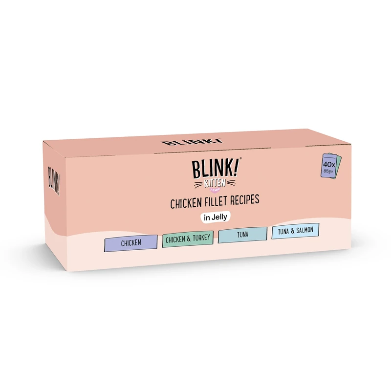 Blink! Wet Kitten Food Chicken & Fish Selection in Jelly 40x85g