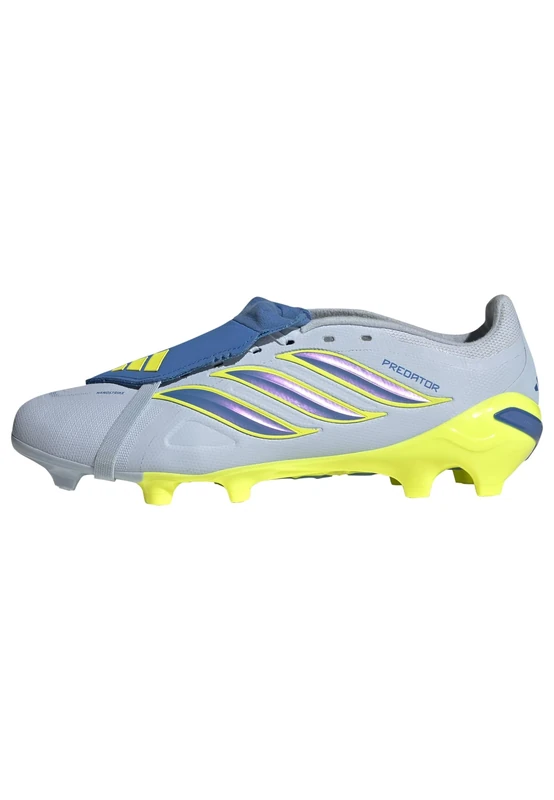 adidas Unisex Predator League Fold-Over Tongue Firm Ground Football Boots, Crystal Sky/ray Blue/Team Solar Yellow 2, 4.5 UK