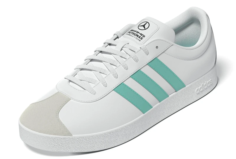 adidas Unisex Mercedes - AMG Petronas Formula ONE Team VL Court Shoes, FTWR White/semi Mint Rush/Grey one, 10 UK
