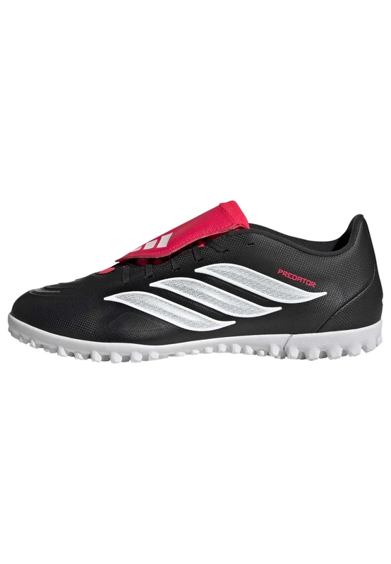adidas Unisex Predator Club Fold-Over Tongue Turf Football Shoes, core Black/FTWR White/Lucid red, 7 UK