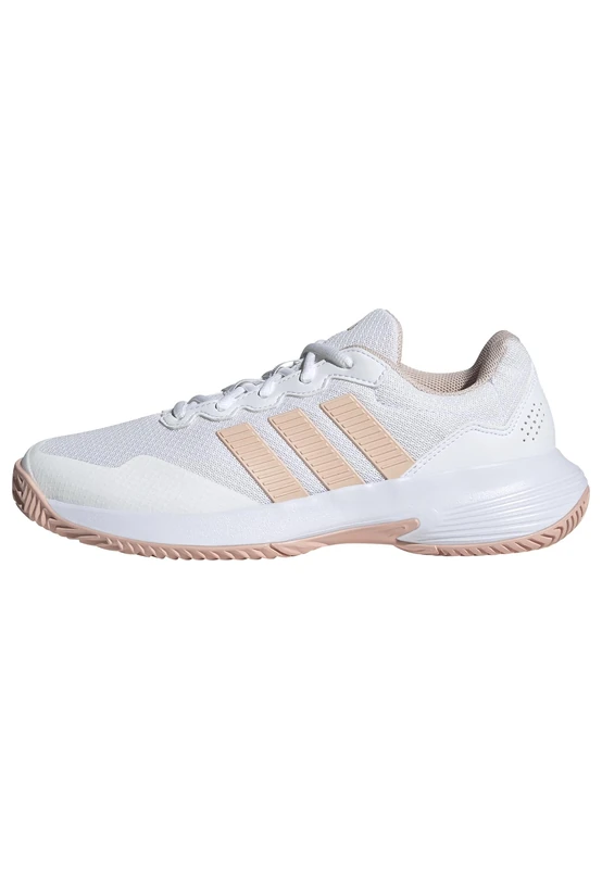 adidas Women's GAMECOURT 2 Tennis Shoes, FTWR White/Blush Pink/FTWR White, 5.5 UK