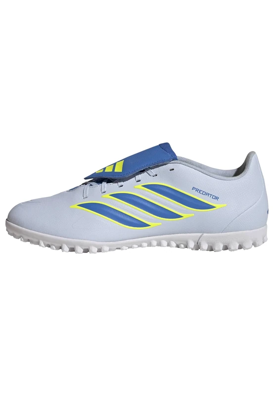 adidas Unisex Predator Club Fold-Over Tongue Turf Football Shoes, Crystal Sky/ray Blue/Team Solar Yellow 2, 13 UK