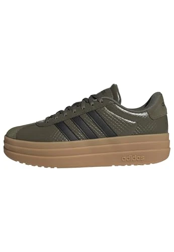 adidas Women's VL Court Bold Shoes - Olive/Black/Gum 9.5 UK