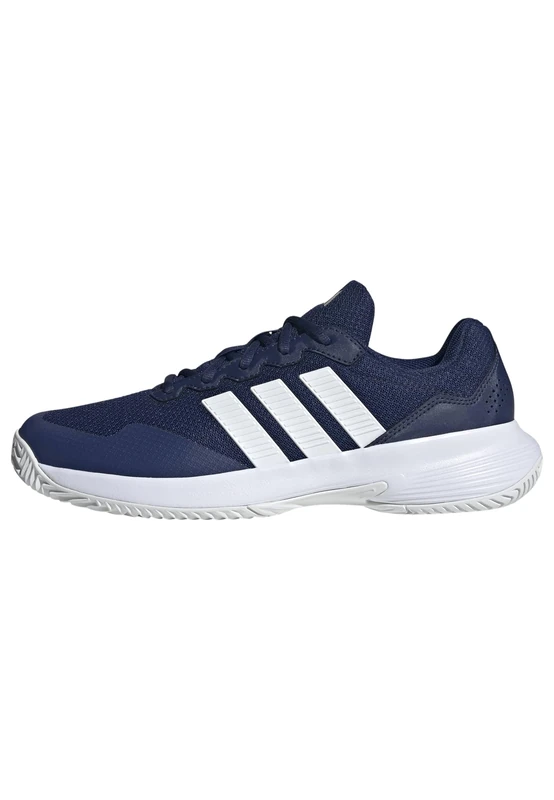 adidas Men's GAMECOURT 2 Tennis Shoes, Dark Blue/FTWR White/Cyber met., 12.5 UK