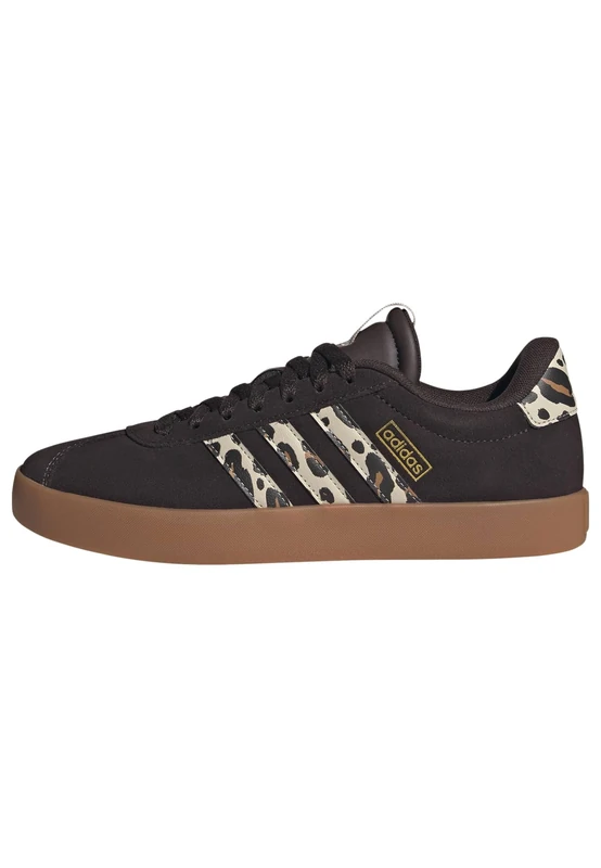 adidas Women's VL Court 3.0 Shoes, Aurora Coffee/Crystal Linen/Amber Gum, 4 UK