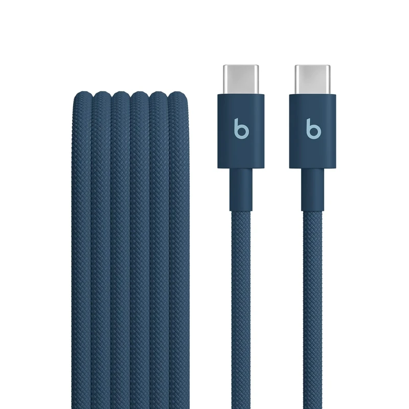 Beats USB-C to USB-C Woven Cable, Fast Charging, Durable/Tangle-Free, Compatible Charger for Apple & Android Devices (1.5 m) – Nitro Navy