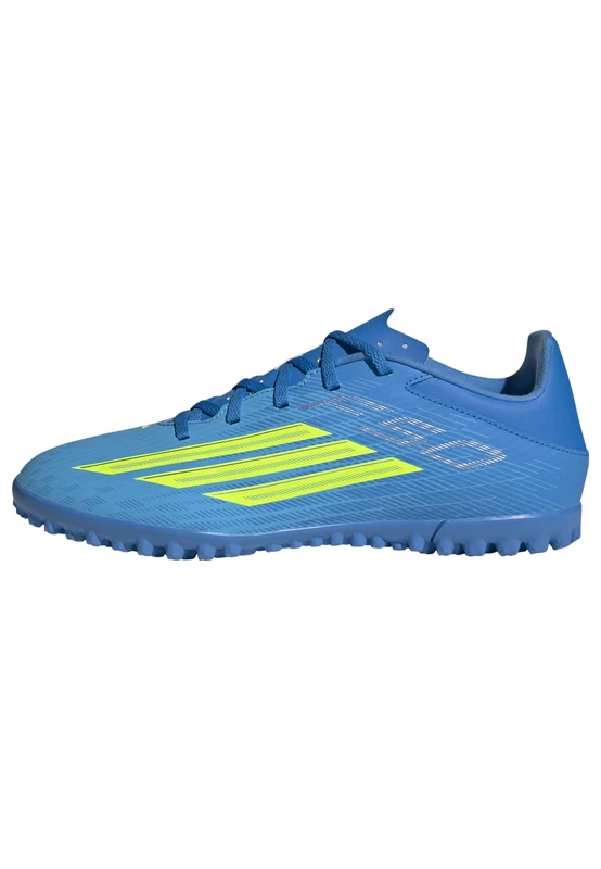 adidas Unisex F50 Club Turf Football Shoes, Lucid Ray Blue/Team Solar Yellow 2/Lucid Aquamarine, 10 UK