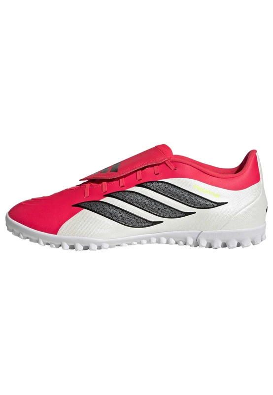 adidas Unisex Predator Club Fold-Over Tongue Turf Football Shoes, Lucid red/core Black/FTWR White, 7.5 UK