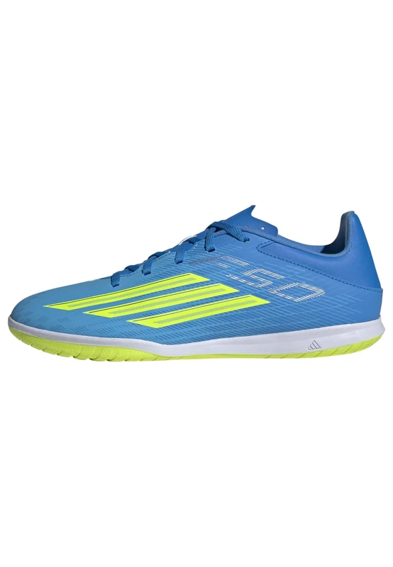adidas Unisex F50 Club Indoor Football Shoes, Lucid Ray Blue/Team Solar Yellow 2/Lucid Aquamarine, 6 UK