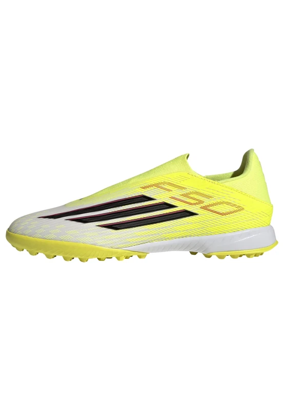 adidas Unisex F50 League Laceless Turf Football Shoes, Team Solar Yellow 2/core Black/Lucid red, 11.5 UK