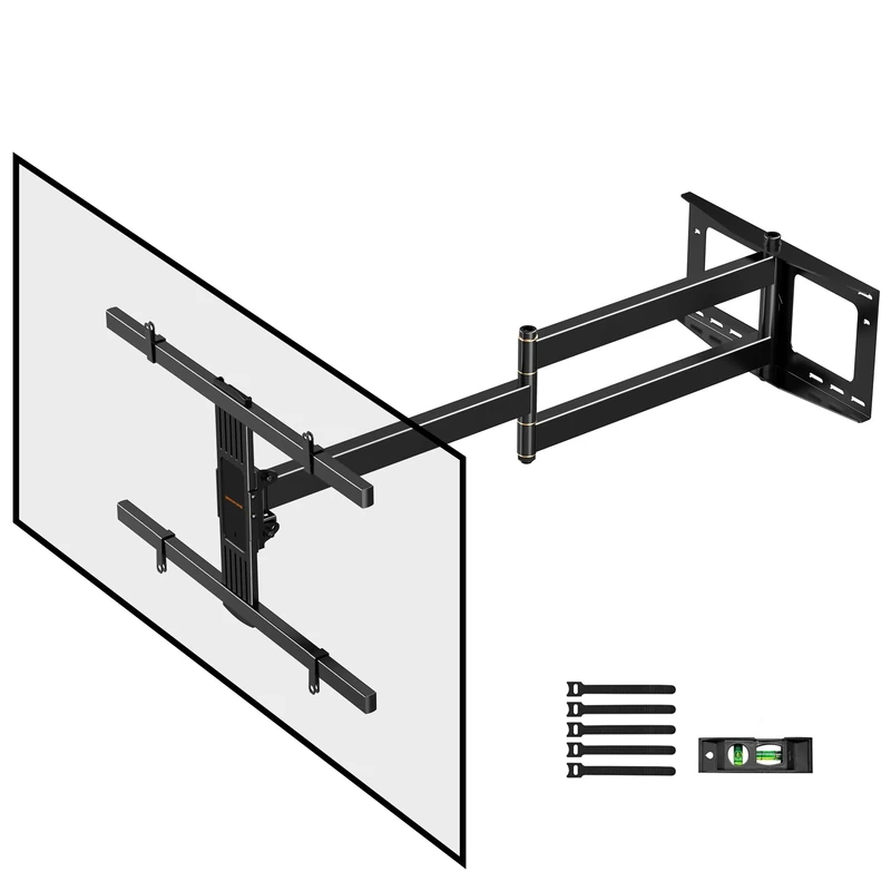 TV Wall Bracket Mount WHYFONE Long Reach TV Bracket with 107cm Swivel Articulated Arm, Extendable Full Motion Wall Mount for 37-80 Inch Flat & Curved TVs up to 45kg, Max VESA 600x400mm