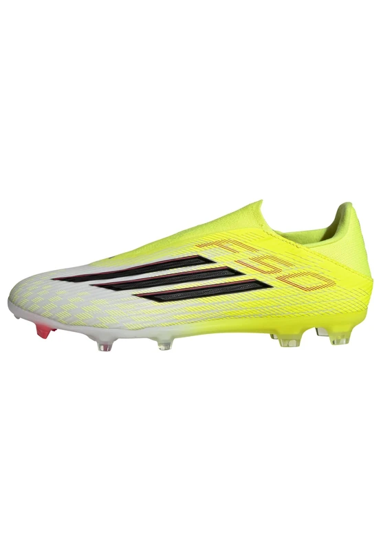 adidas Unisex F50 League Laceless Firm Ground/Multi Ground Football Boots, Team Solar Yellow 2/core Black/Lucid red, 8.5 UK