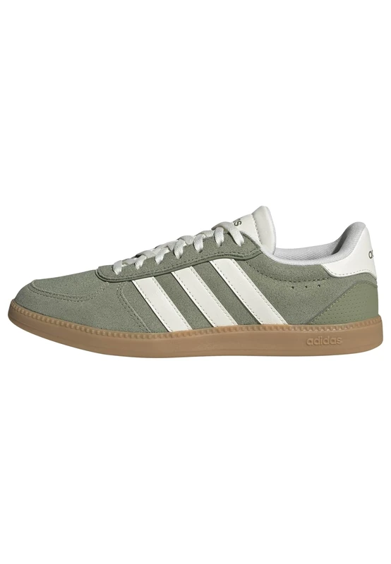 adidas Women's BREAKNET Sleek Shoes, Tent Green/core White/Gum 3, 8.5 UK