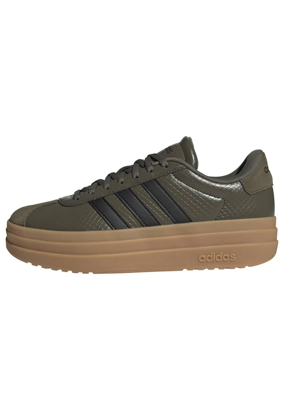 adidas Women's VL Court Bold Shoes, Olive strata/core Black/Gum 3, 4 UK - Image 1