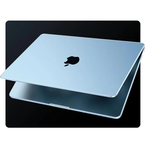 EooCoo Case Compatible for 2025 2024 2023 MacBook Air 15 inch M4 M3 M2 A3241 A3114 A2941,[Ultra-Thin Invisible],Air 15.3 Translucent Matte Protective Hard Shell Cover,[Original Texture]-Matte Sky Blue