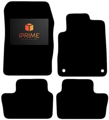 iPRIME Rubber Car Mats For Nissan Juke 2019-Onwards Tailored Fit All-Weather Floor Mats, Easy To Clean, Anti-Slip, Custom Fit 4-Pieces Set (Black & Red Trim, Heavy Duty Rubber)