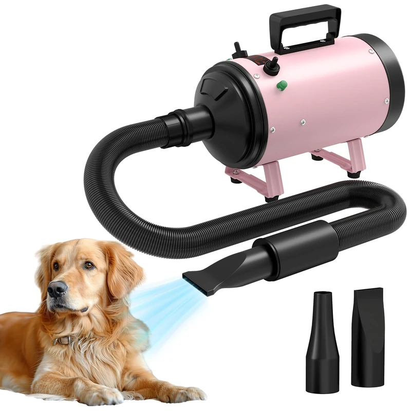 PawHut 2200W Dog Hair Dryer with Adjustable Temperature & Velocity, Pink