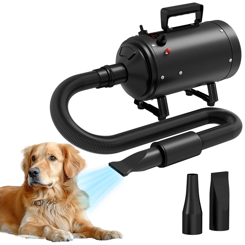 PawHut 2200W Dog Hair Dryer with Adjustable Temperature & Velocity, Black