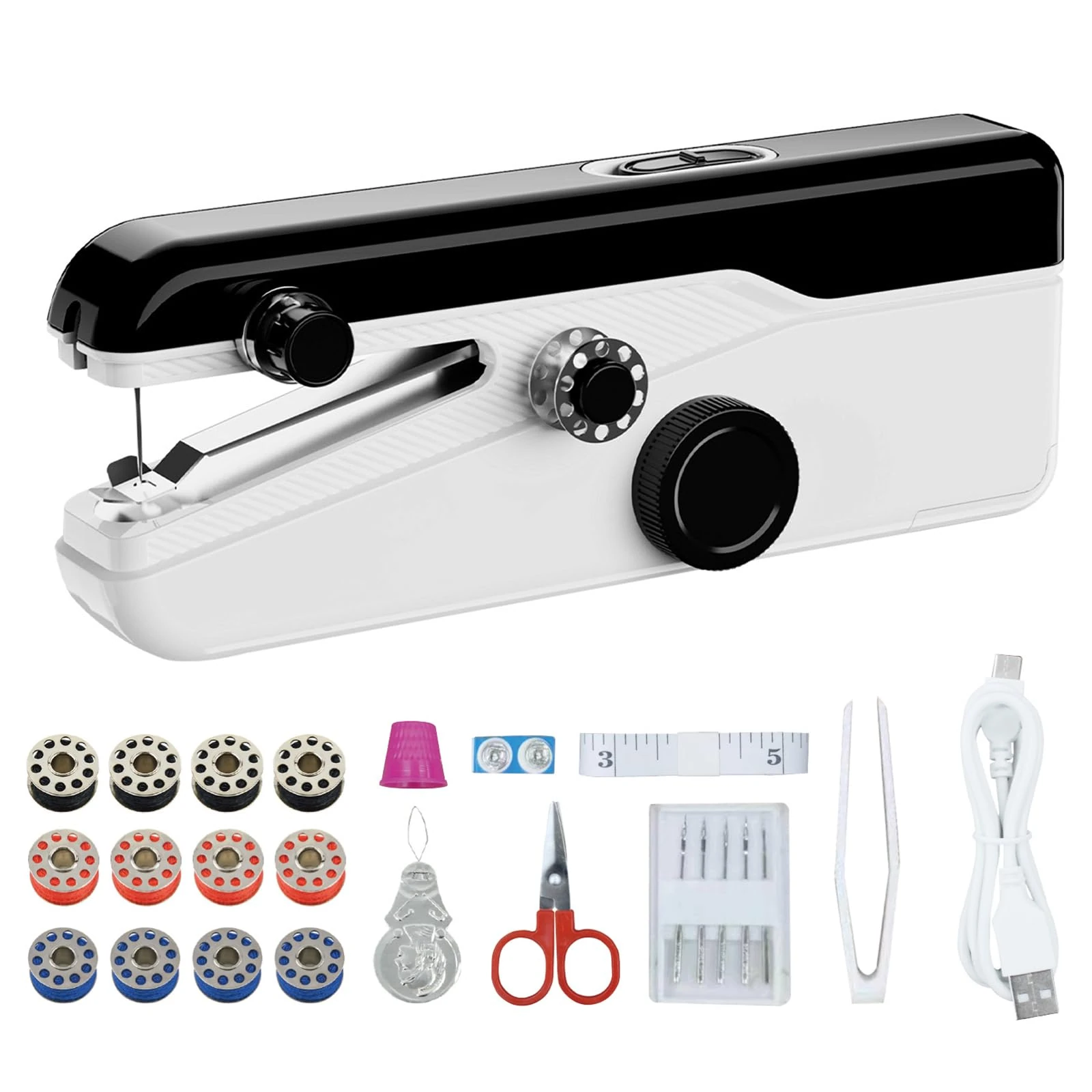 Mini Sewing Machine, Handy Sewing Machine with Sewing Kit, Electric Quick Stitch Tool with Two Speeds for Clothes,Fabrics, DIY Home Travel