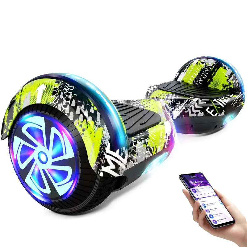 SISIGAD Hoverboard, 6.5 inch Self Balancing Electric Scooter, Hover Board for Kids, Great Gifts, Dinosaure vert