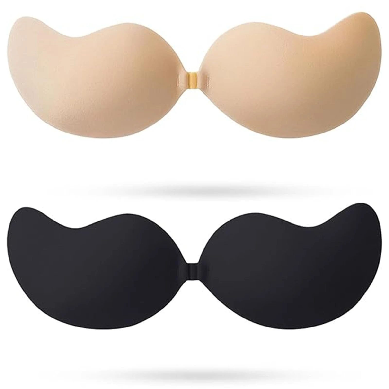 XcnPer Sticky Push Up Bra, 2 Pairs Adhesive Bras for Women, Invisible Bra for Low Cut Dresses, Stick On Bras with Lift Support, Perfect for Weddings Parties and Special Occasions Beige