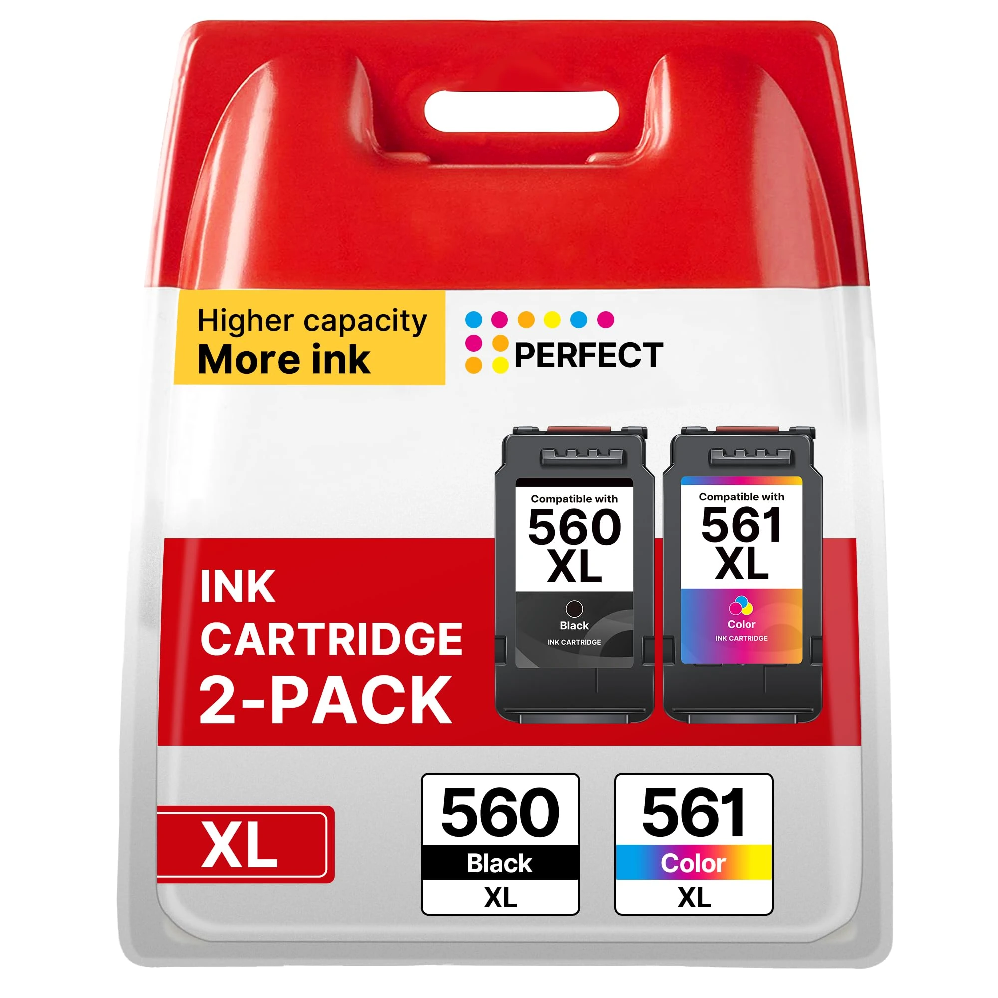 PG-560XL CL-561XL 560XL 561XL Replacement for Canon 560 561 Ink Cartridges for Pixma TS7451 TS7450 TS5350 TS5351 TS5350a TS5351 TS5352 (1 Black 1 Colour)