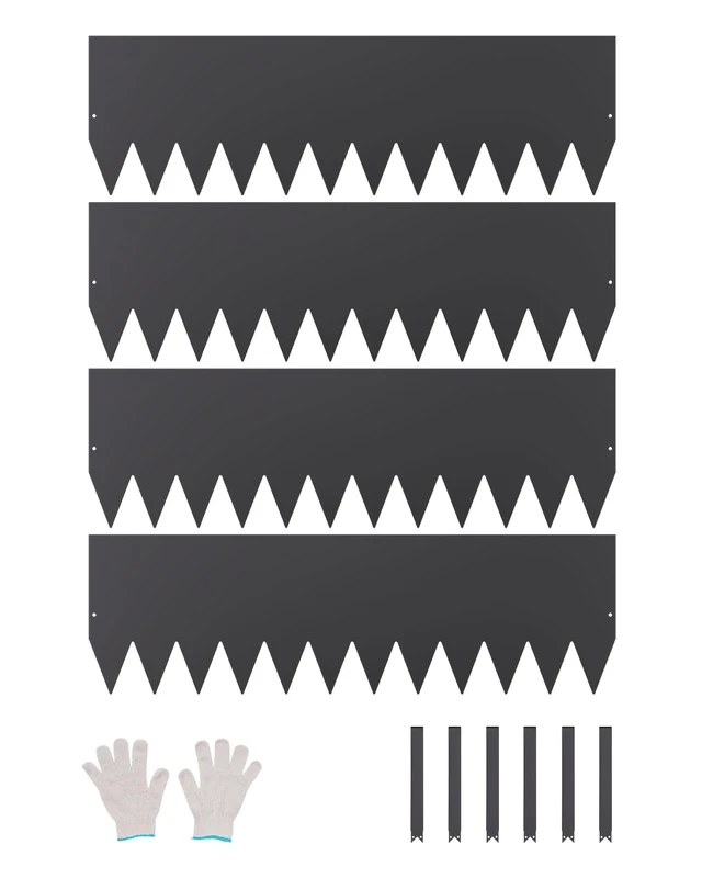 VEVOR Steel Landscape Edging, 4 Packs 40 x 12 in Rust-Resistant Metal Landscape Edging, Bendable Garden Edging Border, Heavy Duty Lawn Edging, Easy-to-Install, Flower Bed Yard Pathway Divider Black