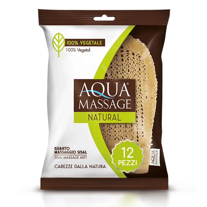 ARIX | 12 Exfoliating Gloves for Body Massage in Sisal from the Aqua Massage Natural Line, Removes Impurities and Improves Circulation, Shower Gloves Massage Relax – 12 Pieces - Image 1