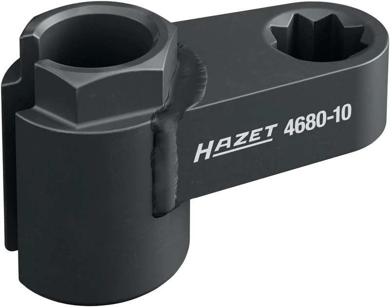 HAZET Exhaust Sensor Insert 4680-10, 1/2 Inch Double Square, SW 20 mm, Outer Hexagon, for Lambda Probes, NOX Sensors, Particulate Filter Sensors - Image 1