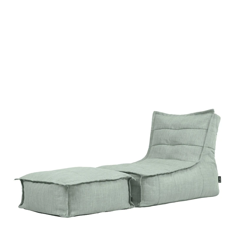 icon Dolce Outdoor Bean Bag Chair and Footstool, Sage Green, Garden Chair, Large Adult Bean Bag with Filling Included, Sun Lounger, Outdoor Seating, Garden Seat, Garden Furniture - Image 1