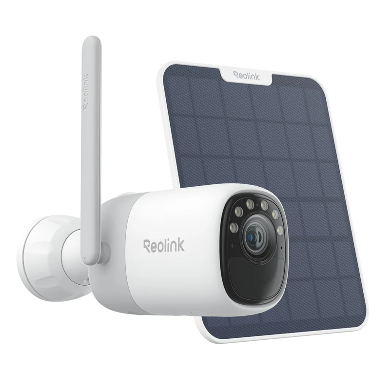 Reolink 2K Solar Security Camera, 20,000mAh Rechargeable Battery, Colour Night Vision, 2.4/5GHz Wi-Fi, Smart Detection, Battery-powered Camera, Home Hub Compitable, Works with Alexa, Altas+Solar Panel