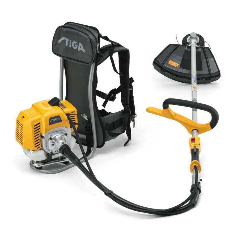 STIGA BC 555 R Rucksack Petrol Brushcutter – 51.7cc 2-Stroke Engine, Backpack Harness, Flexible Shaft, Loop Handle, 45cm Cutting Width, Dual Line Tap&Go Head & 3T Blade
