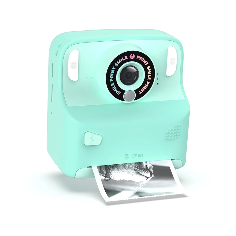 WONDEE - Mob Blue Instant Kids Photo and Video Camera for Boys and Girls with Selfie, Flash and Zoom Mode, 5 Children's Games, Video Recording, Music... Paper Rolls, Markers, Stickers