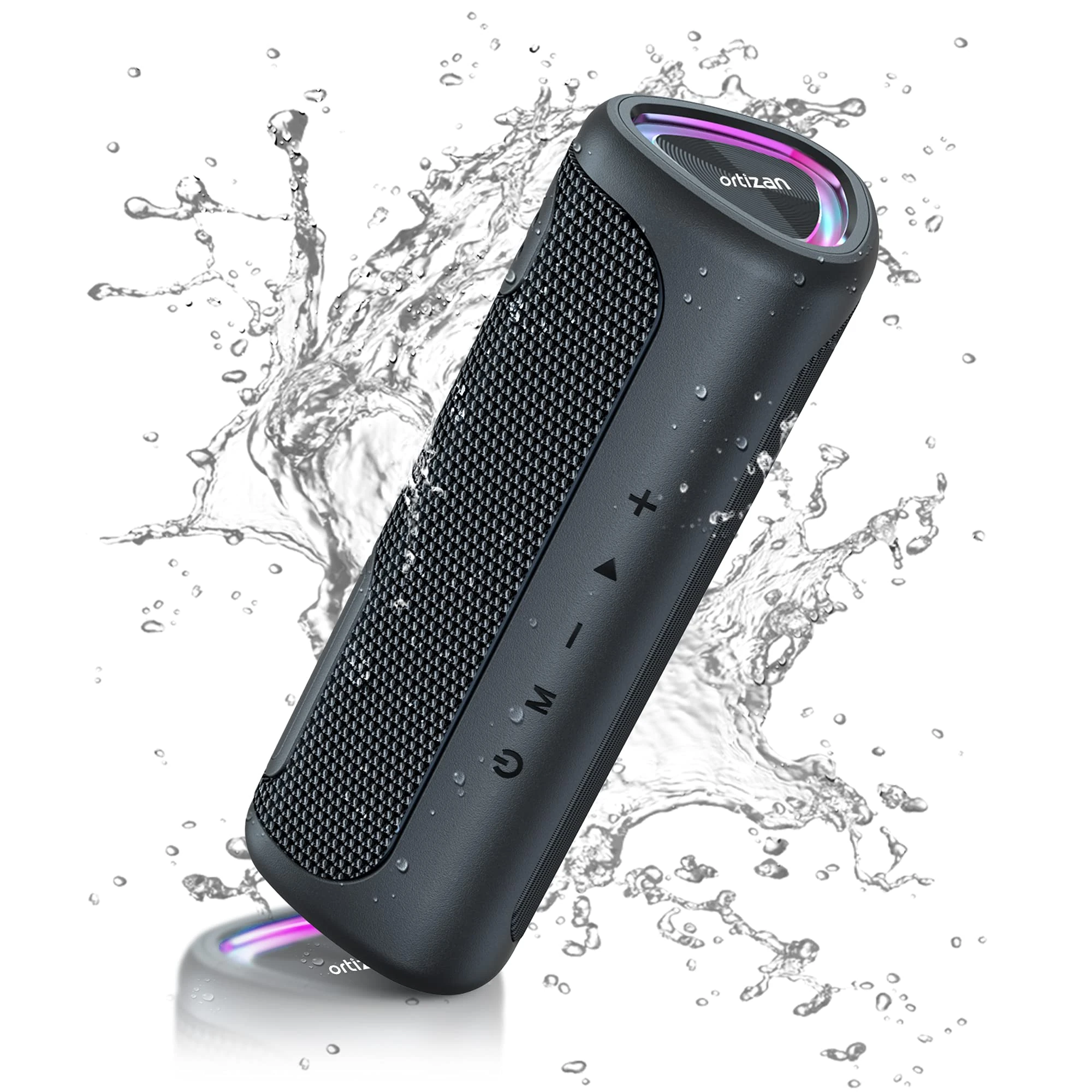 Ortizan Portable Bluetooth Speaker with 24W Powerful Bass, 30 Hours Playtime Outdoor Speaker, TWS Wireless Pairing, IPX7 Waterproof Speakers for Home, Outdoor Sports and Hiking