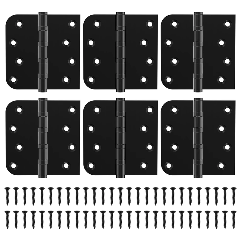 KOLET 4 x 4 Ball Bearing Door Hinges - Stainless Steel, 6 Pack