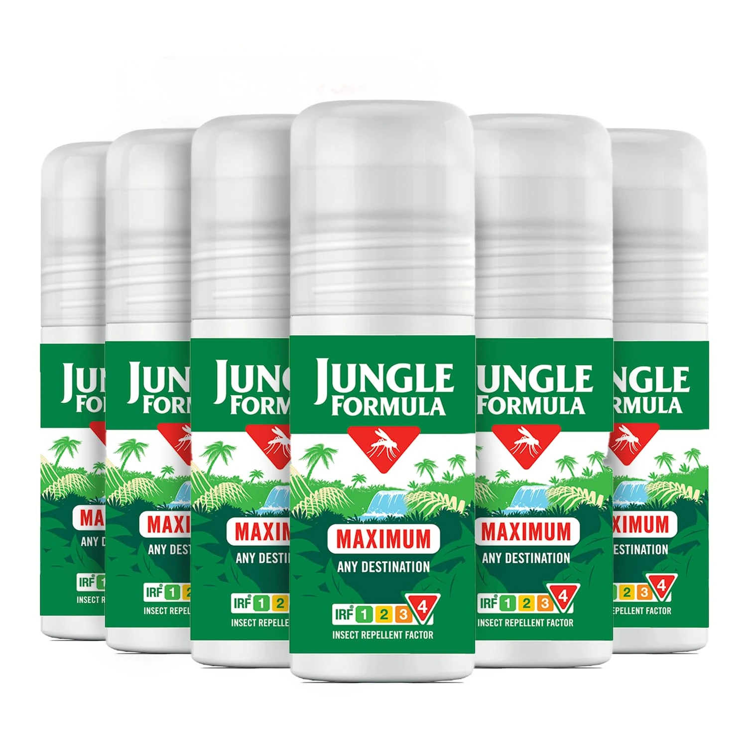 Jungle Formula Maximum Insect Repellent Roll-on Bundle (Pack of 6 x 50ml) - Maximum Level of Protection Against Mosquitoes - Long Lasting Protection