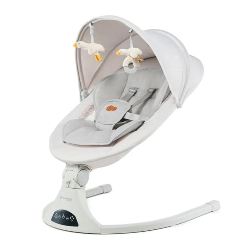 Kinderkraft TULSY Electric Baby Rocker, 5 Intensity Levels, Bouncy Chair for Babies, 12 Preset Melodies, Removable Toys, Adjustable, Lightweight, Bluetooth and USB, 5-Point Harness, Beige
