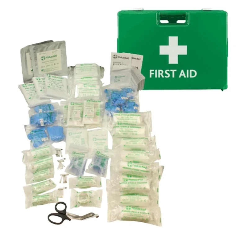 Value Aid BS8599-1:2019 First Aid Kit, Deluxe Hard Case, Workplace & Office Safety, Fully Stocked, HSE Compliant Size Large