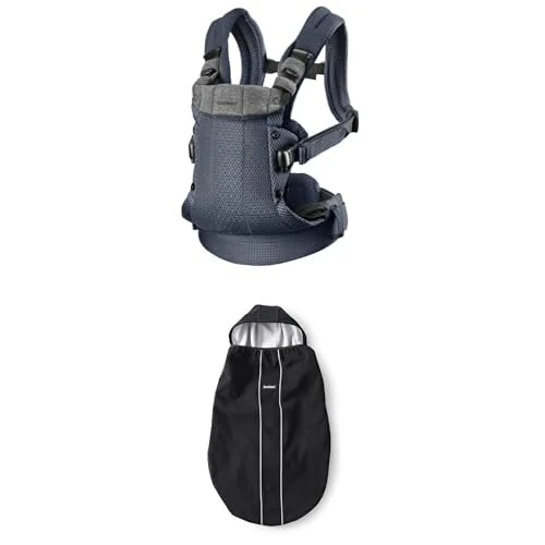 Bundle of BabyBjörn Baby Carrier Harmony, 3D Mesh, Anthracite + Cover for Baby Carrier, Black