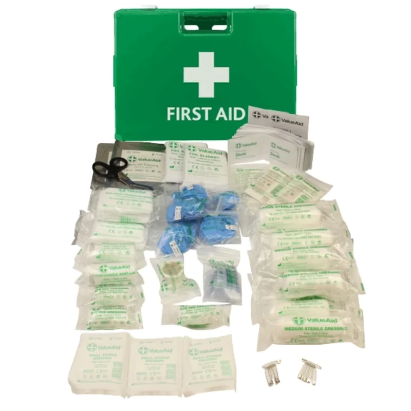 Value Aid BS8599-1:2019 First Aid Kit, Deluxe Hard Case, Workplace & Office Safety, Fully Stocked, HSE Compliant Size Medium