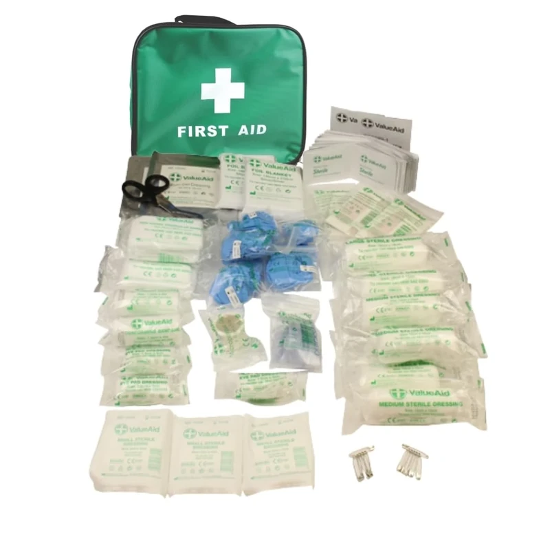 Value Aid BS8599-1:2019 Compliant First Aid Kit, Soft Case, Workplace & Travel Essentials, Fully Stocked, HSE & Safety Standards Size Medium