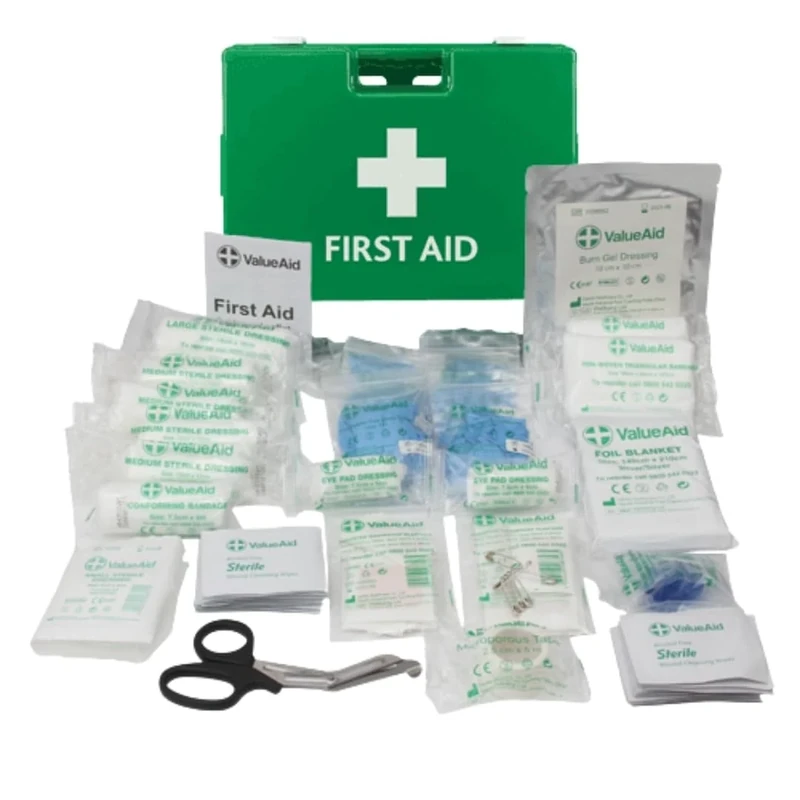 Value Aid BS8599-1:2019 First Aid Kit, Deluxe Hard Case, Workplace & Office Safety, Fully Stocked, HSE Compliant Size Small