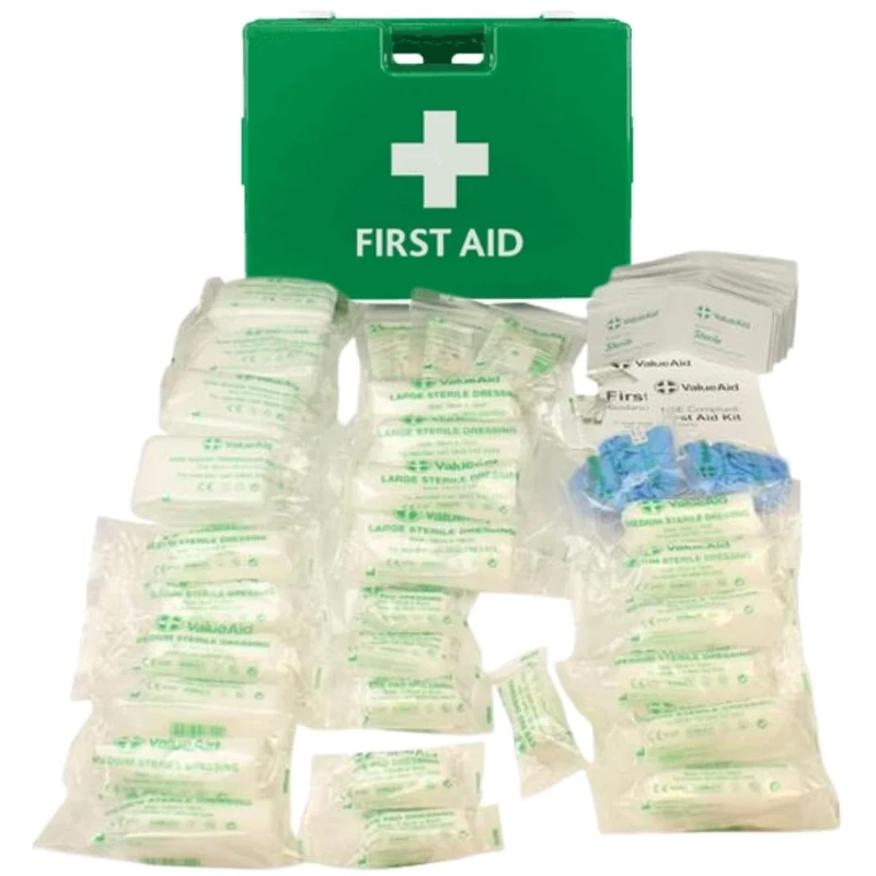 Value Aid 21-50 Person HSE Compliant First Aid Kit, Deluxe Hard Case, Workplace Safety, Fully Stocked for Offices & Businesses