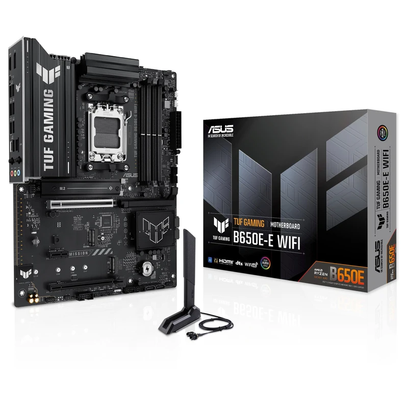 ASUS TUF Gaming B650E-E WiFi - AMD B650 ATX Motherboard, 8+2+1 Power Stages 80A, DDR5, PCIe 5.0, M.2, Wi-Fi 6E, 2.5GB Ethernet, DisplayPort, HDMI, USB Type-C, BIOS Flashback, Aura Sync