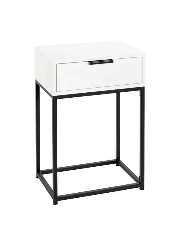 HAKU Möbel console black, white, metal, particleboard - Size: W 40 cm x H 60 cm x D 28 cm, Style: Modern
