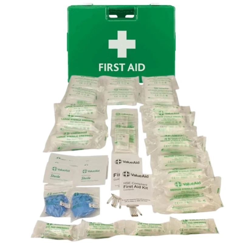 Value Aid 11-20 Person HSE Compliant First Aid Kit, Deluxe Hard Case, Workplace Safety, Fully Stocked for Offices & Businesses