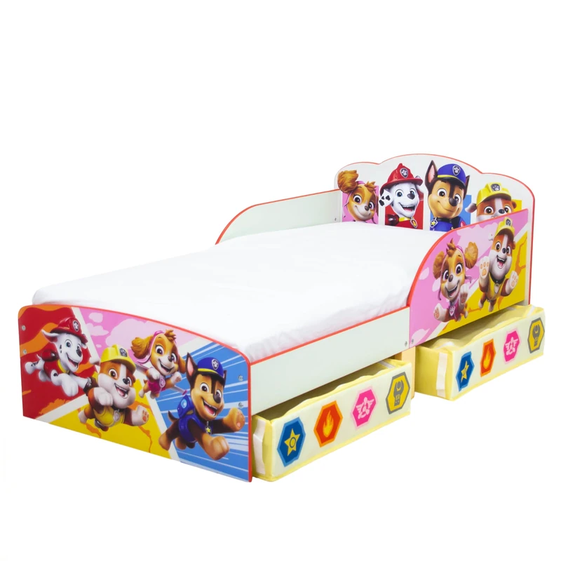 Character World Paw Patrol Toddler Bed with 2 Storage Drawers