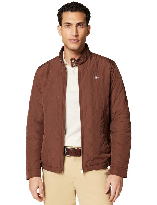 GANT Quilted Windcheater - Mahogany Brown - Men's Size M