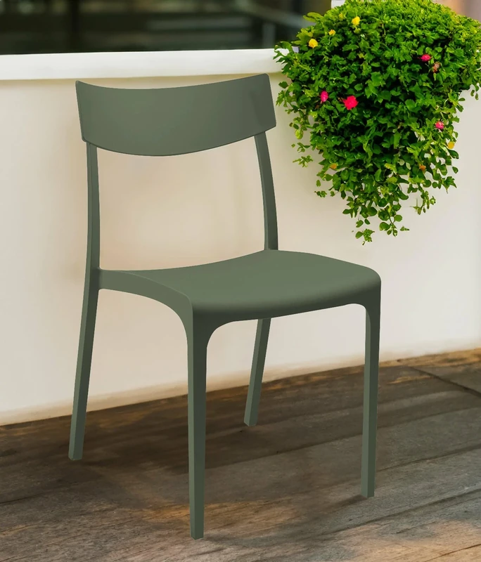 Dmora - Gartenstuhl Orcus, Gartensitz, Outdoor-Stuhl, Outdoor-Sessel, Made in Italy, 54x46 h80 cm, Grün