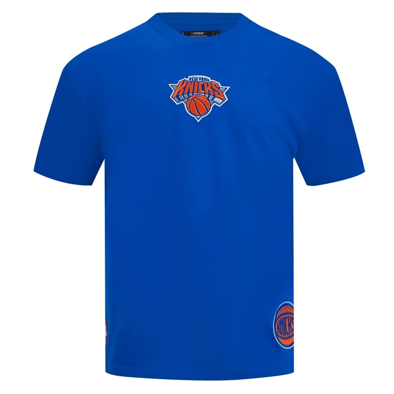 Pro Standard Mens NBA New York Knicks Classic Chenille Button Down Royal Blue/Orange XL